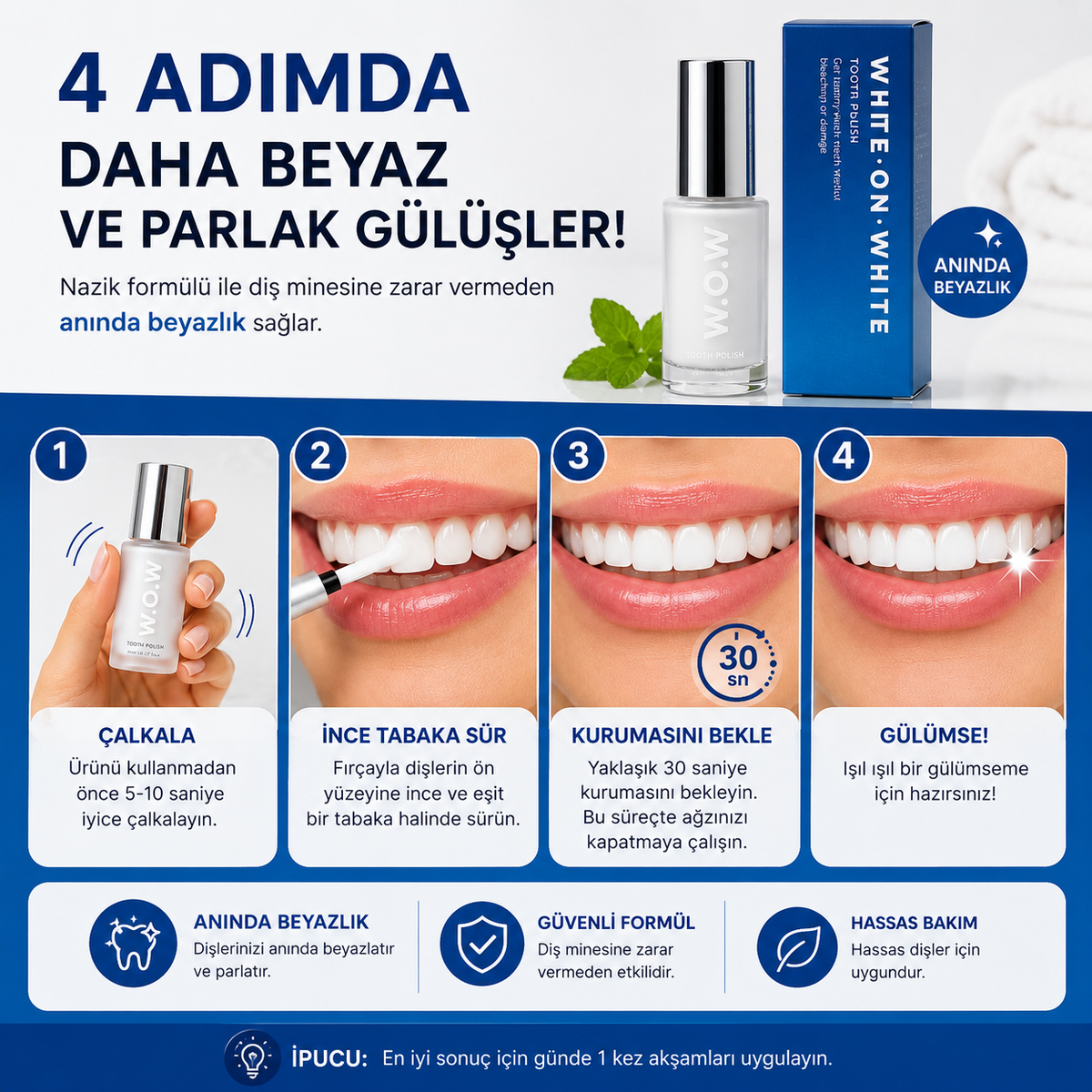 W.O.W Beyazlatıcı Diş Ojesi